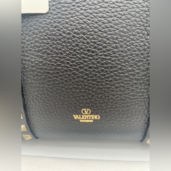 $2350 NEW VALENTINO GARAVANI BLACK LEATHER ROCKSTUD TOTE BAG PURSE NWT AUTHENTIC - Picture 9 of 16